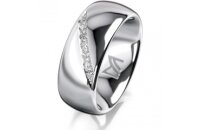 Ring 18 Karat Weissgold 8.0 mm poliert 7 Brillanten G vs...