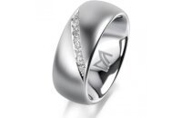 Ring 18 Karat Weissgold 8.0 mm l&auml;ngsmatt 7...