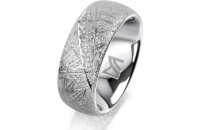 Ring 18 Karat Weissgold 8.0 mm kristallmatt 7 Brillanten...
