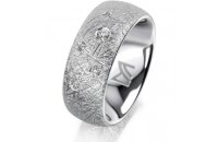 Ring 18 Karat Weissgold 8.0 mm kristallmatt 5 Brillanten...