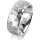 Ring 18 Karat Weissgold 8.0 mm diamantmatt 5 Brillanten G vs Gesamt 0,115ct