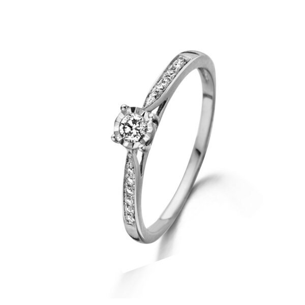 Ring 18 Karat Wei&szlig;gold Brillant 0,08ct G si