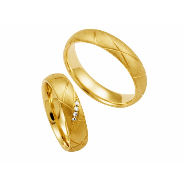 Ring "Augenblick" 14 Karat Gelbgold 4 Brillanten 0,035ct