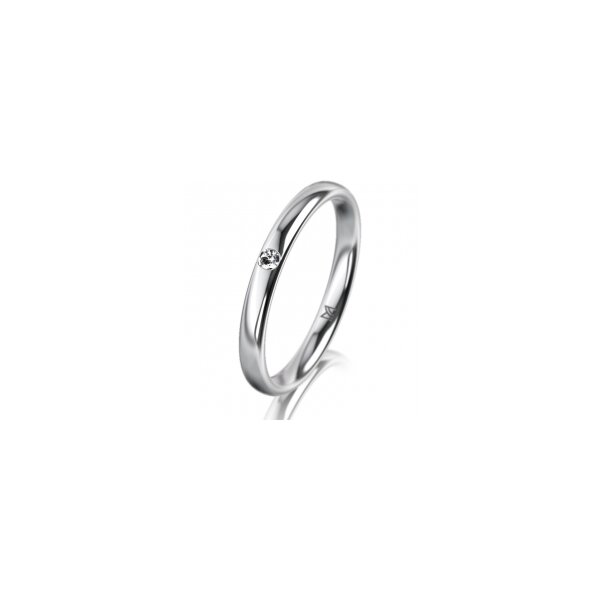 Ring Platin 950 2.5 mm poliert 1 Brillant G vs 0,025ct