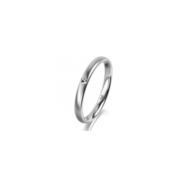 Ring Platin 950 2.5 mm l&auml;ngsmatt 1 Brillant G vs 0,025ct