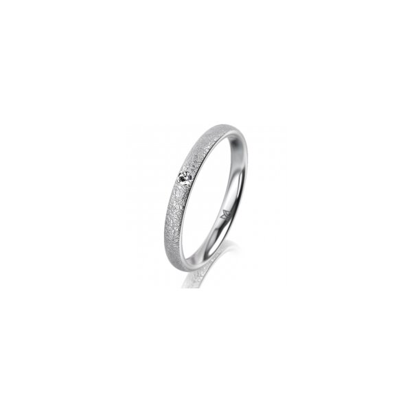 Ring Platin 950 2.5 mm kreismatt 1 Brillant G vs 0,025ct