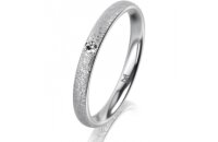 Ring Platin 950 2.5 mm kreismatt 1 Brillant G vs 0,025ct