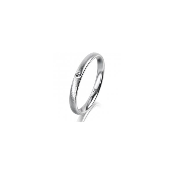 Ring Platin 950 2.5 mm sandmatt 1 Brillant G vs 0,025ct