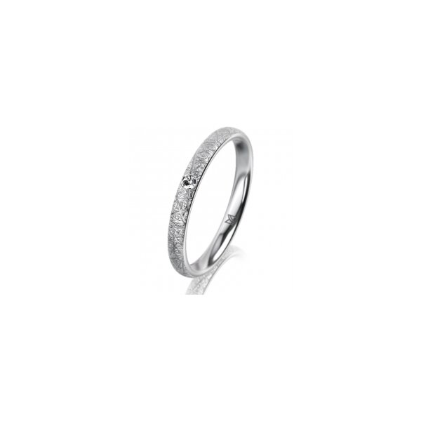 Ring Platin 950 2.5 mm kristallmatt 1 Brillant G vs 0,025ct