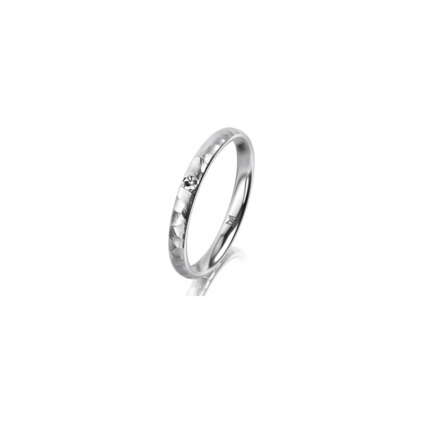 Ring Platin 950 2.5 mm diamantmatt 1 Brillant G vs 0,025ct