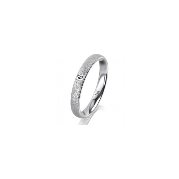 Ring Platin 950 3.0 mm kreismatt 1 Brillant G vs 0,025ct