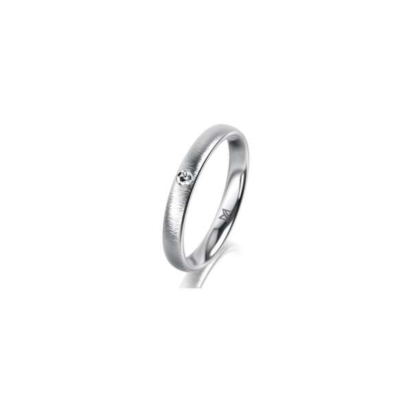 Ring Platin 950 3.0 mm sandmatt 1 Brillant G vs 0,025ct