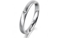 Ring Platin 950 3.0 mm sandmatt 1 Brillant G vs 0,025ct