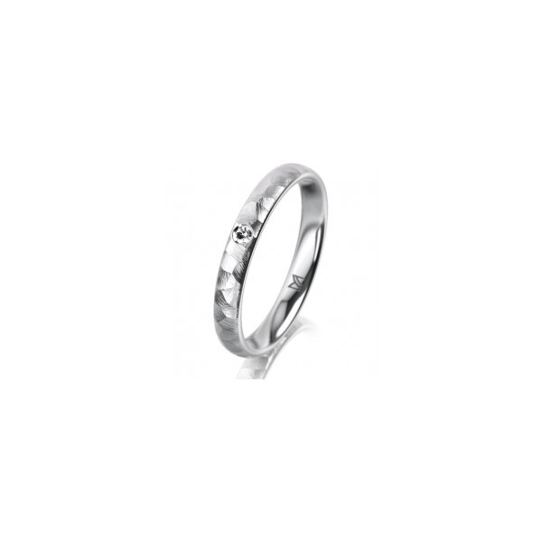 Ring Platin 950 3.0 mm diamantmatt 1 Brillant G vs 0,025ct