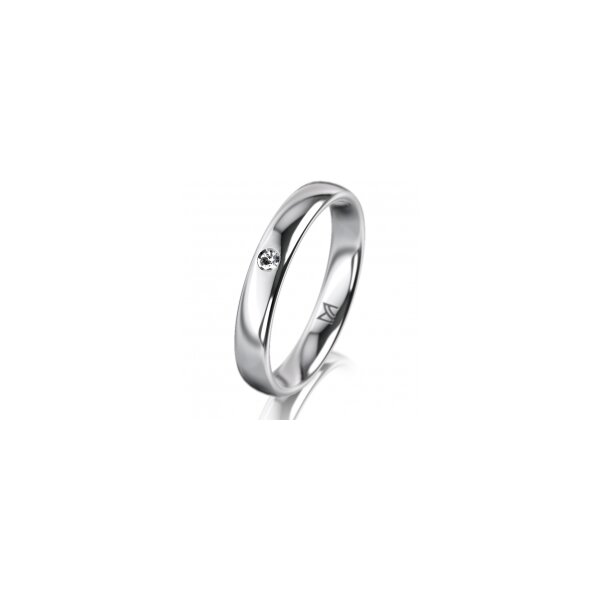 Ring Platin 950 3.5 mm poliert 1 Brillant G vs 0,025ct
