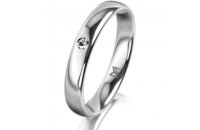Ring Platin 950 3.5 mm poliert 1 Brillant G vs 0,025ct