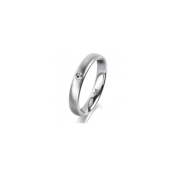 Ring Platin 950 3.5 mm sandmatt 1 Brillant G vs 0,025ct