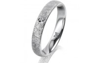 Ring Platin 950 3.5 mm kristallmatt 1 Brillant G vs 0,025ct