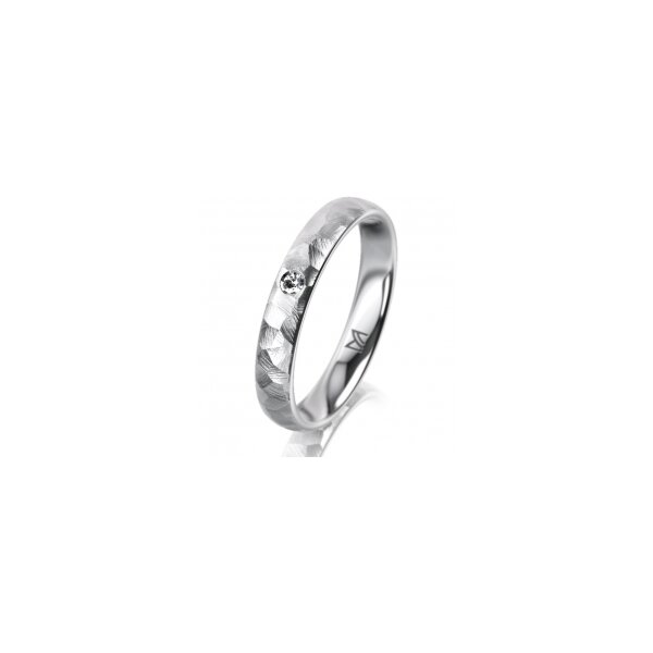 Ring Platin 950 3.5 mm diamantmatt 1 Brillant G vs 0,025ct