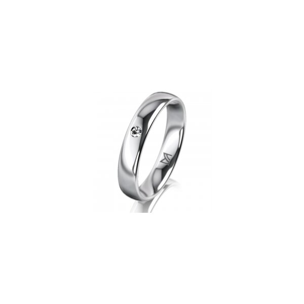 Ring Platin 950 4.0 mm poliert 1 Brillant G vs 0,025ct