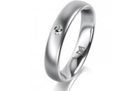 Ring Platin 950 4.0 mm l&auml;ngsmatt 1 Brillant G vs...