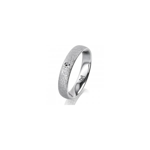 Ring Platin 950 4.0 mm kreismatt 1 Brillant G vs 0,025ct