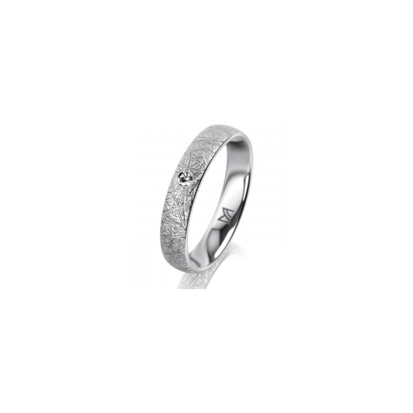 Ring Platin 950 4.0 mm kristallmatt 1 Brillant G vs 0,025ct