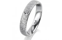 Ring Platin 950 4.0 mm kristallmatt 1 Brillant G vs 0,025ct