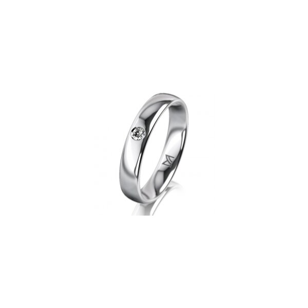 Ring Platin 950 4.0 mm poliert 1 Brillant G vs 0,050ct