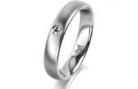 Ring Platin 950 4.0 mm l&auml;ngsmatt 1 Brillant G vs...