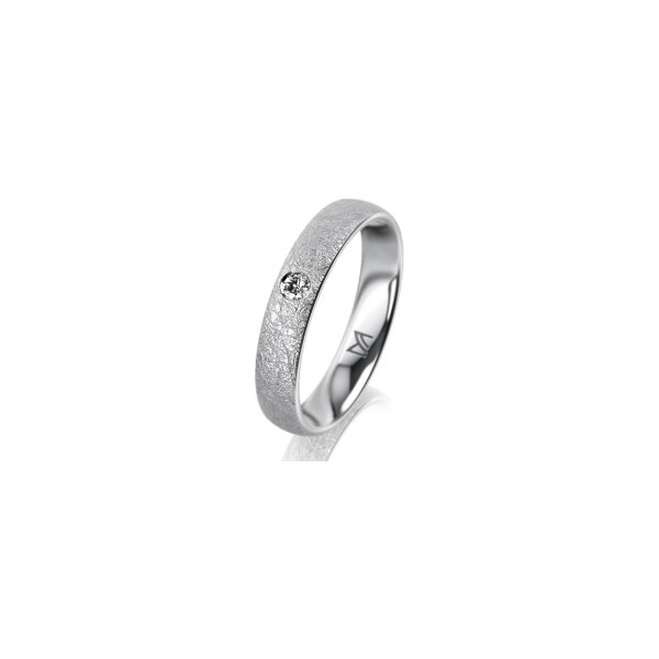 Ring Platin 950 4.0 mm kreismatt 1 Brillant G vs 0,050ct