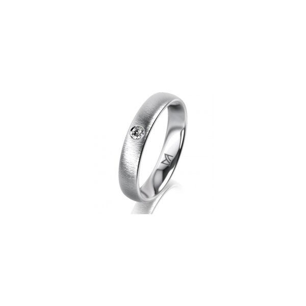 Ring Platin 950 4.0 mm sandmatt 1 Brillant G vs 0,050ct