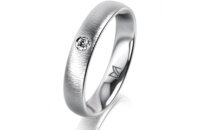 Ring Platin 950 4.0 mm sandmatt 1 Brillant G vs 0,050ct