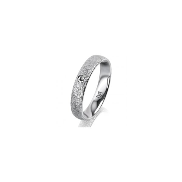 Ring Platin 950 4.0 mm kristallmatt 1 Brillant G vs 0,050ct