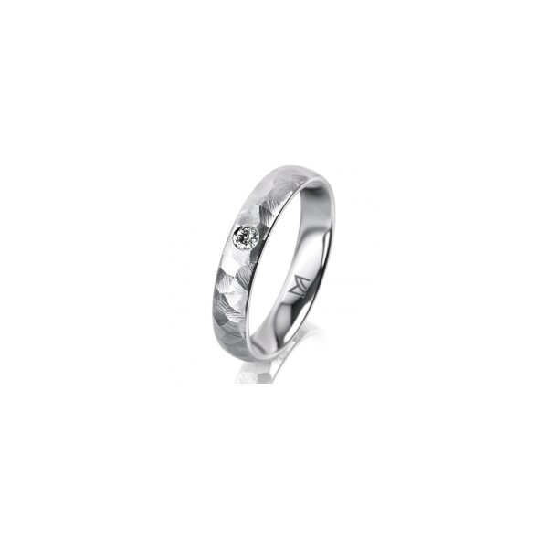 Ring Platin 950 4.0 mm diamantmatt 1 Brillant G vs 0,050ct