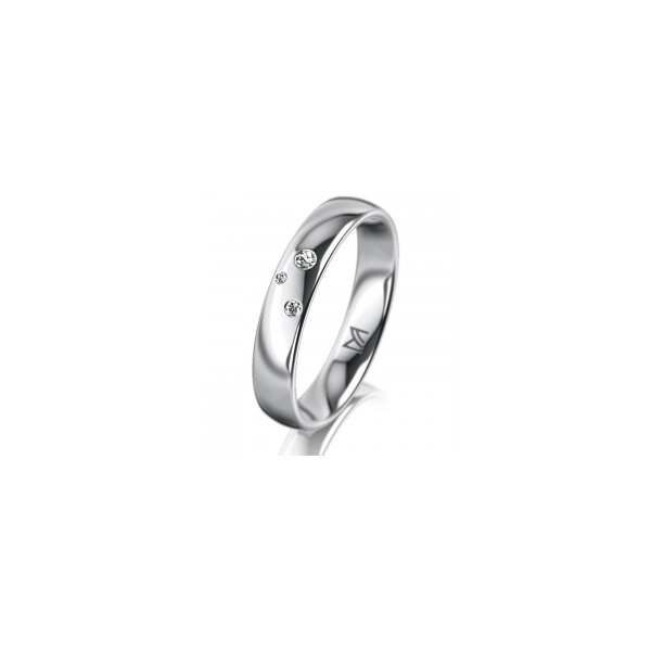 Ring Platin 950 4.0 mm poliert 3 Brillanten G vs Gesamt 0,030ct