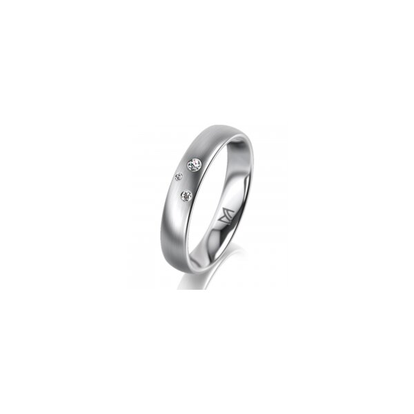 Ring Platin 950 4.0 mm l&auml;ngsmatt 3 Brillanten G vs Gesamt 0,030ct