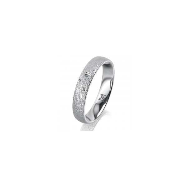 Ring Platin 950 4.0 mm kreismatt 3 Brillanten G vs Gesamt 0,030ct