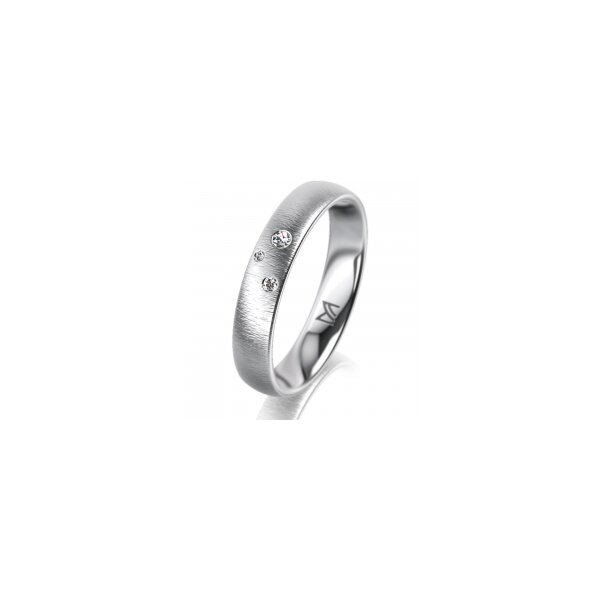 Ring Platin 950 4.0 mm sandmatt 3 Brillanten G vs Gesamt 0,030ct