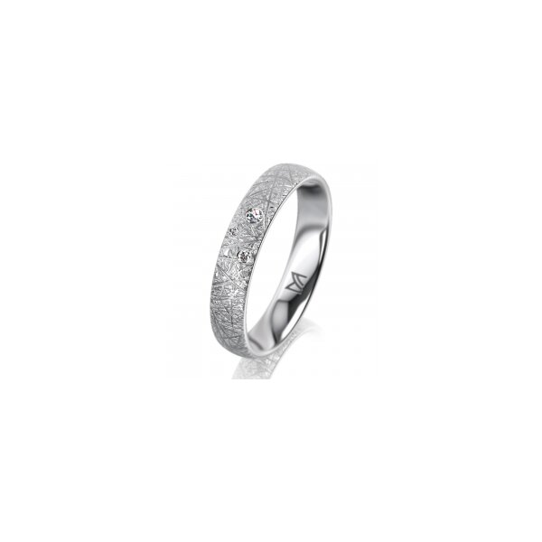 Ring Platin 950 4.0 mm kristallmatt 3 Brillanten G vs Gesamt 0,030ct