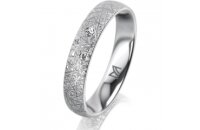 Ring Platin 950 4.0 mm kristallmatt 3 Brillanten G vs...