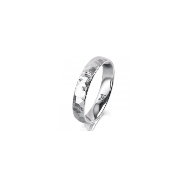 Ring Platin 950 4.0 mm diamantmatt 3 Brillanten G vs Gesamt 0,030ct