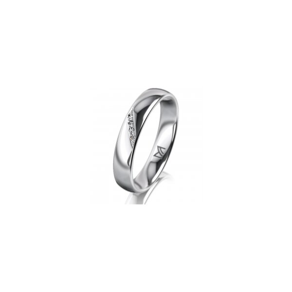 Ring Platin 950 4.0 mm poliert 4 Brillanten G vs Gesamt 0,020ct