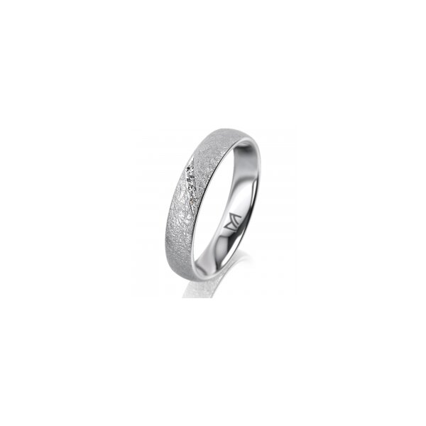 Ring Platin 950 4.0 mm kreismatt 4 Brillanten G vs Gesamt 0,020ct