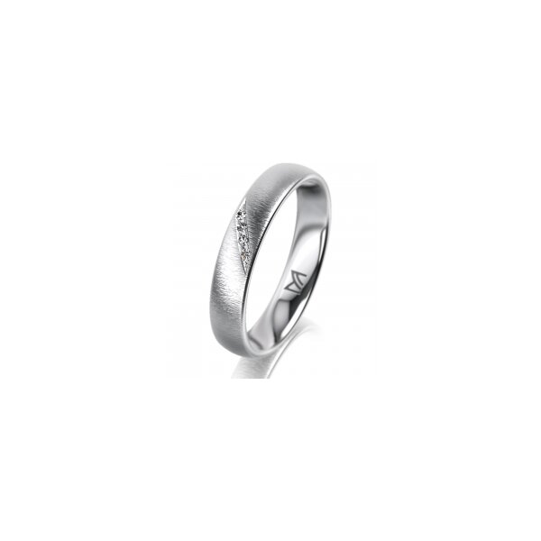 Ring Platin 950 4.0 mm sandmatt 4 Brillanten G vs Gesamt 0,020ct