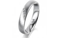 Ring Platin 950 4.0 mm sandmatt 4 Brillanten G vs Gesamt...