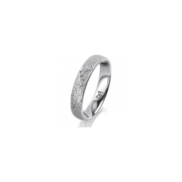 Ring Platin 950 4.0 mm kristallmatt 4 Brillanten G vs Gesamt 0,020ct