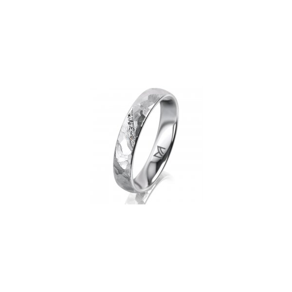 Ring Platin 950 4.0 mm diamantmatt 4 Brillanten G vs Gesamt 0,020ct
