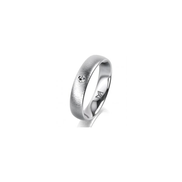 Ring Platin 950 4.5 mm sandmatt 1 Brillant G vs 0,025ct