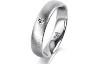 Ring Platin 950 4.5 mm sandmatt 1 Brillant G vs 0,025ct